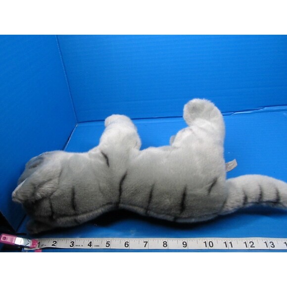 Demdaco Nat Jules Gray Tabby Cat Large Stuffed Animal Plush 13" Realisitic - Picture 9 of 10